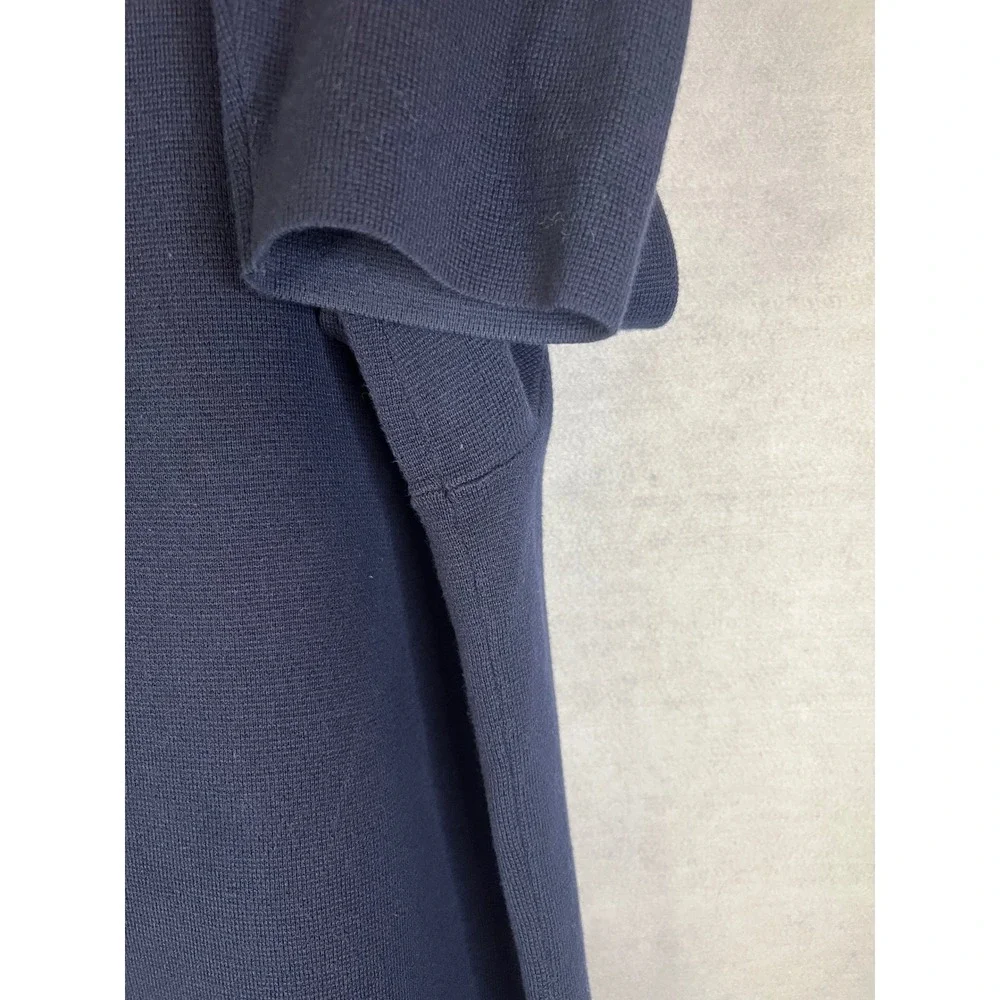 J CREW Long Giselle Sweater Blazer Cotton Navy Blue Gold Buttons Sz L NWOT